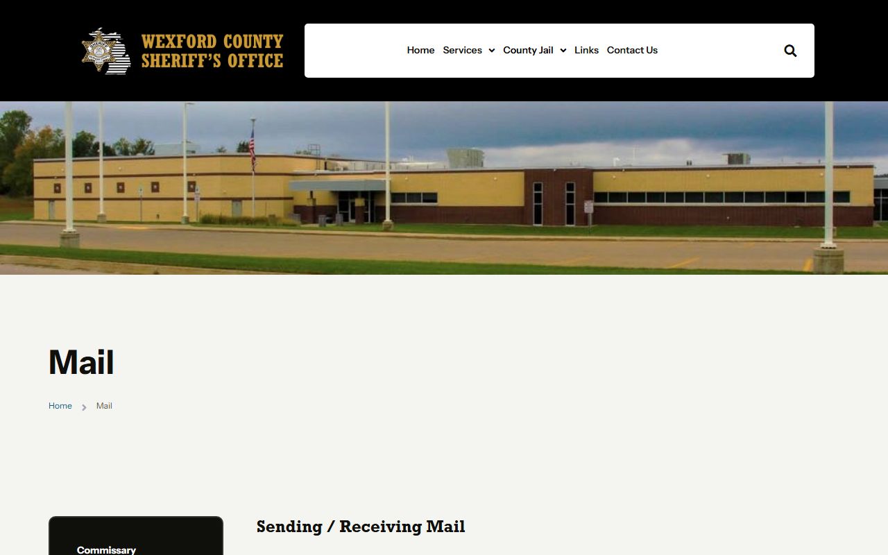 Wexford County Jail mail rules for inmate correspondence